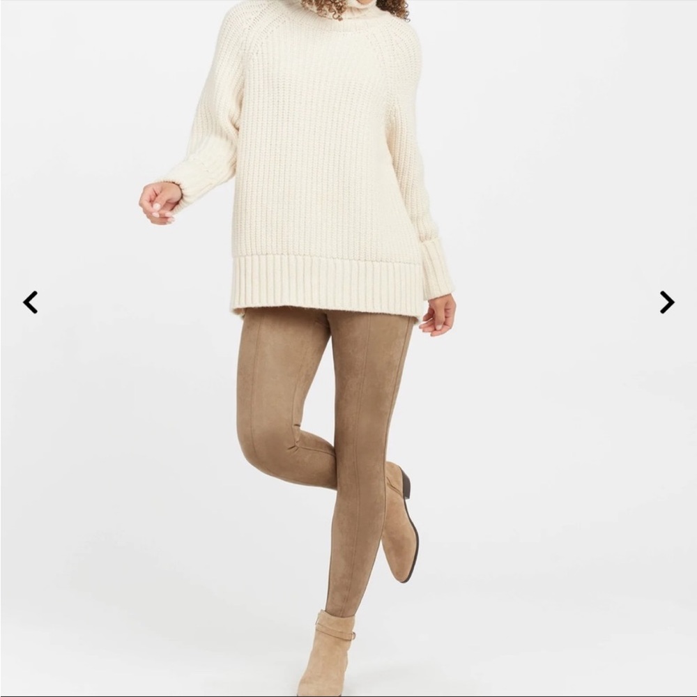SPANX - NWOT Suede Camel Leggings SZ L